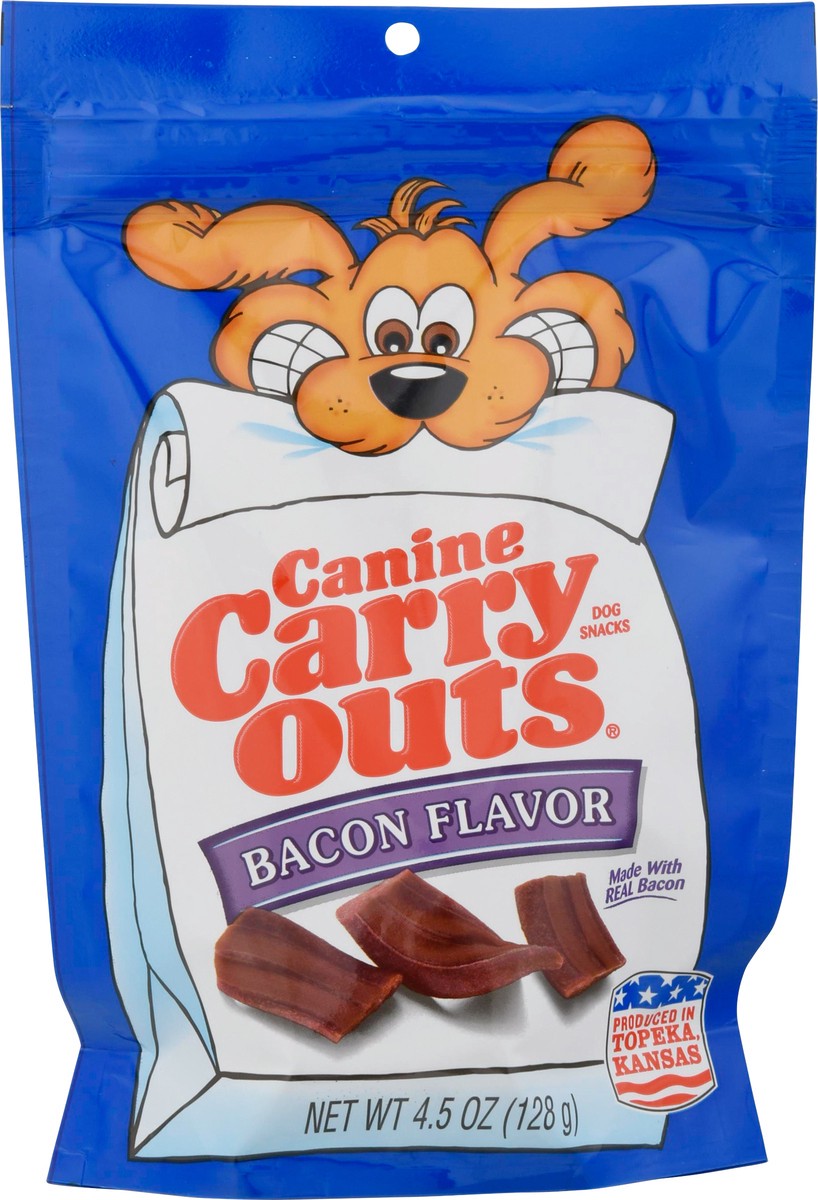 slide 3 of 9, Canine Carry Outs Bacon Flavor Dog Treats, 4.5 oz Bag, 4.5 oz