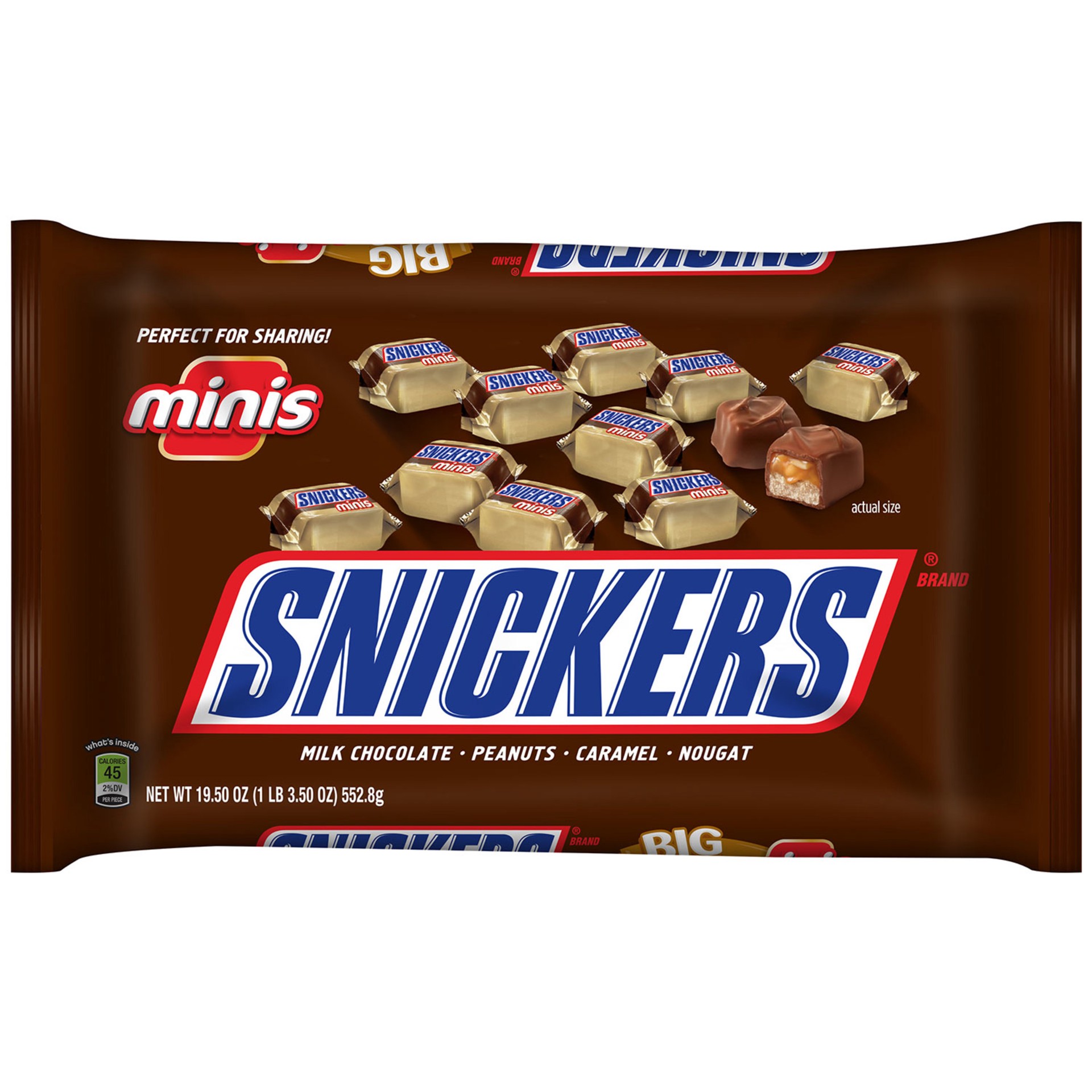 slide 1 of 3, Snickers, Minis Size Chocolate Candy Bars, 19.5 Oz, 19.5 oz