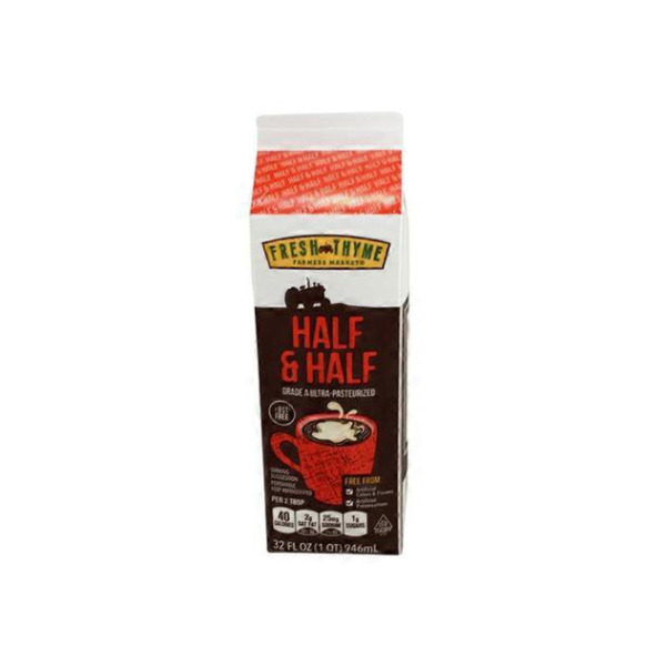 slide 1 of 1, Fresh Thyme Grade A Ultra Pasteurized Half & Half, 1 ct