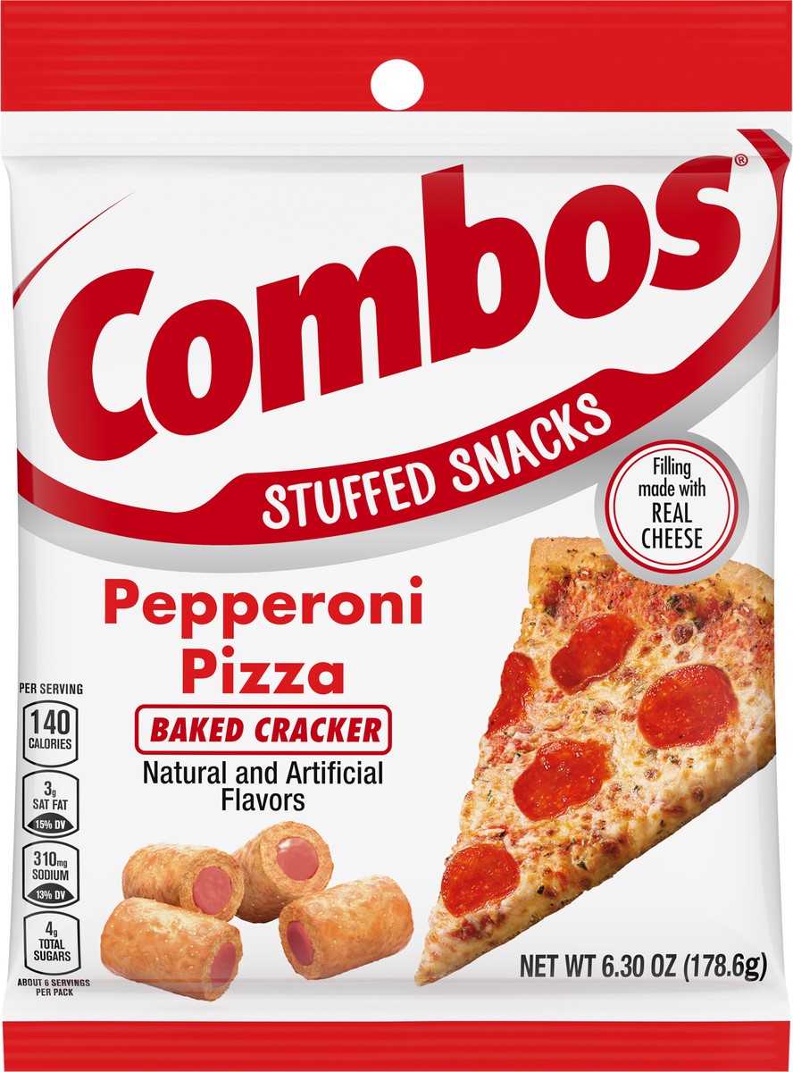 slide 2 of 7, Combos® pepperoni pizza baked cracker, 6.3 oz