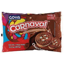 Goya Carnaval Chocolate Flavored Cream Sandwich Cookies 14.2 Oz. - 14.2 OZ