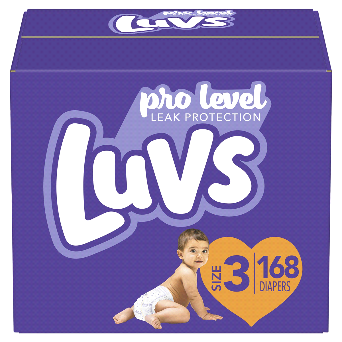 slide 1 of 1, Luvs Pro Level Leak Protection Diapers Giant Pack - Size 3 - 168ct, 168 bc