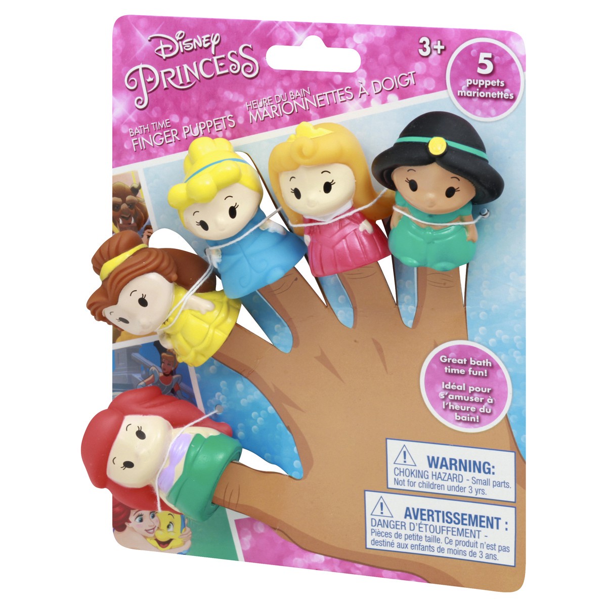 slide 7 of 9, Disney Princess 3+ Bath Time Finger Puppets 5 ea, 5 ct