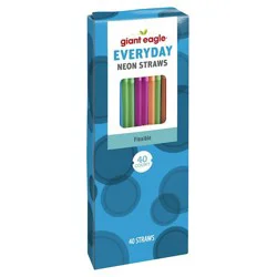 Giant Eagle Neon Flexible Straws
