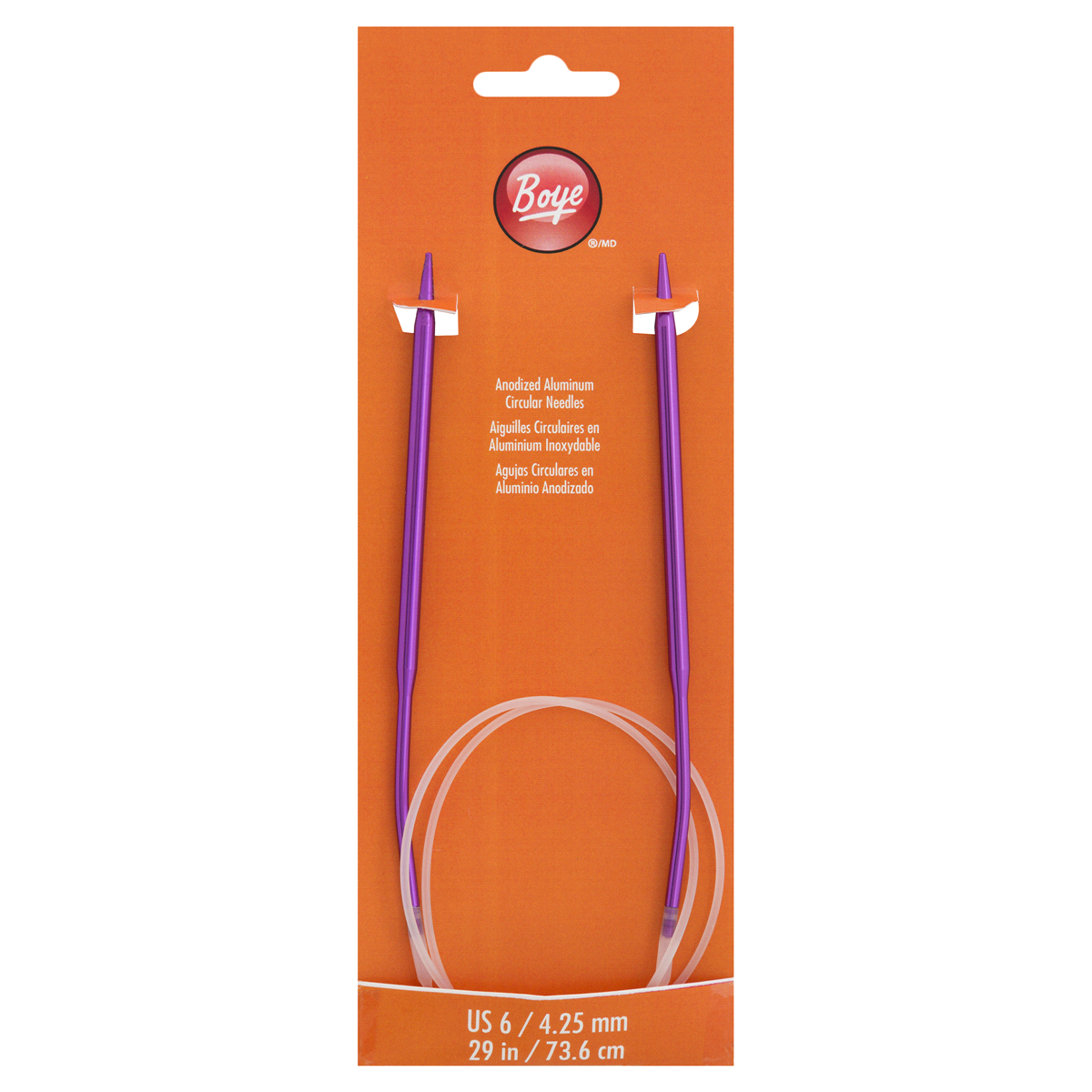 slide 1 of 1, Boye 29-Inch Aluminum Circular Knitting Needles - Purple - 6, 1 ct