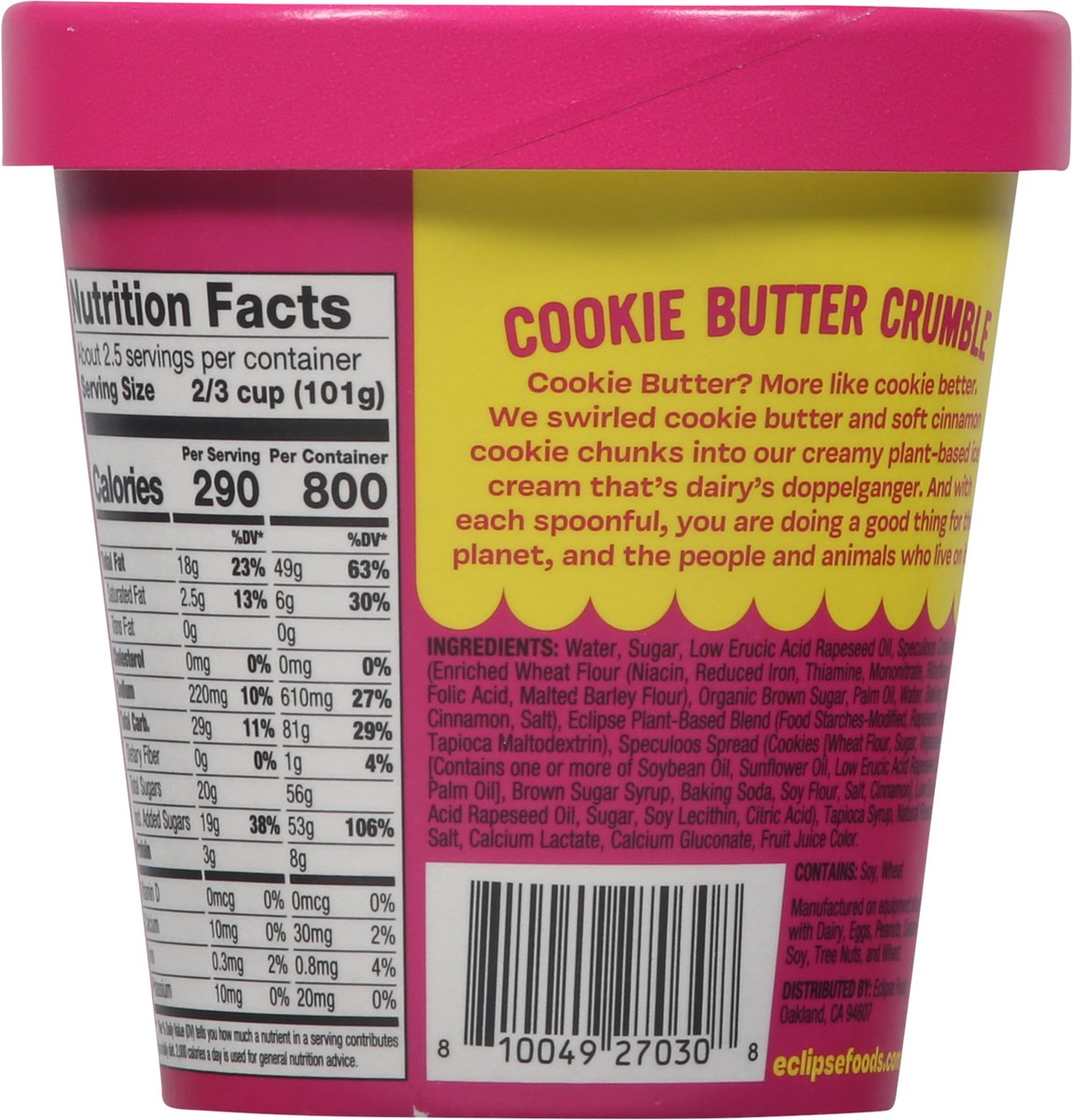 slide 6 of 9, Eclipse Non-Dairy Cookie Butter Crumble Frozen Dessert 14 oz, 14 oz
