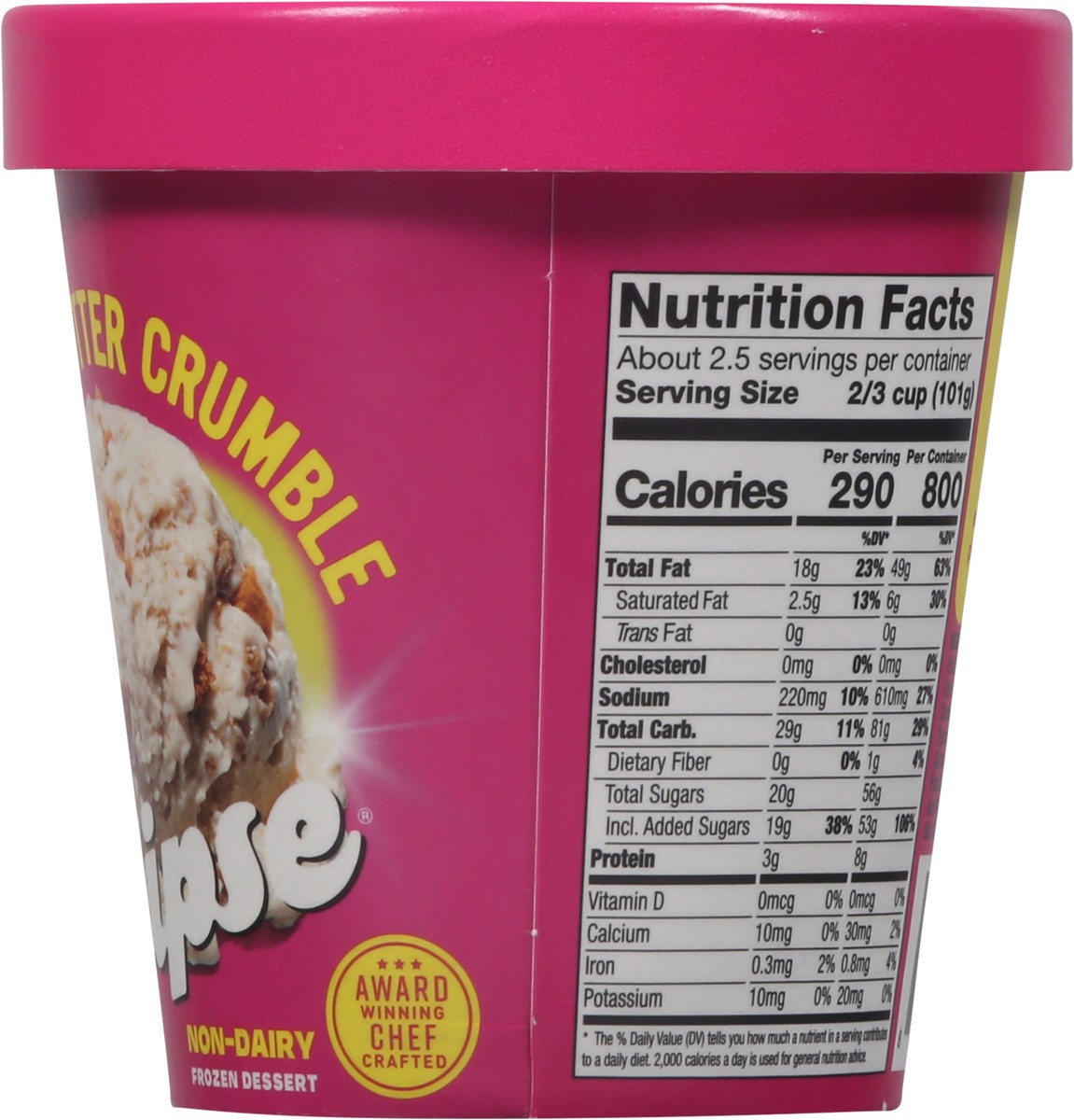 slide 2 of 9, Eclipse Non-Dairy Cookie Butter Crumble Frozen Dessert 14 oz, 14 oz