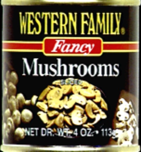 slide 1 of 1, Western Family Mushrooms Sliced, 4 oz