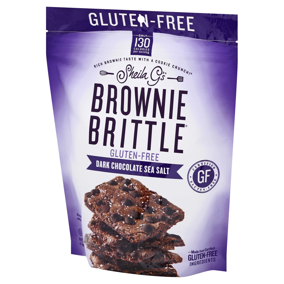 slide 8 of 9, Sheila G's Gluten Free Dark Chocolate Sea Salt Brownie Brittle 4.5 oz, 4.5 oz