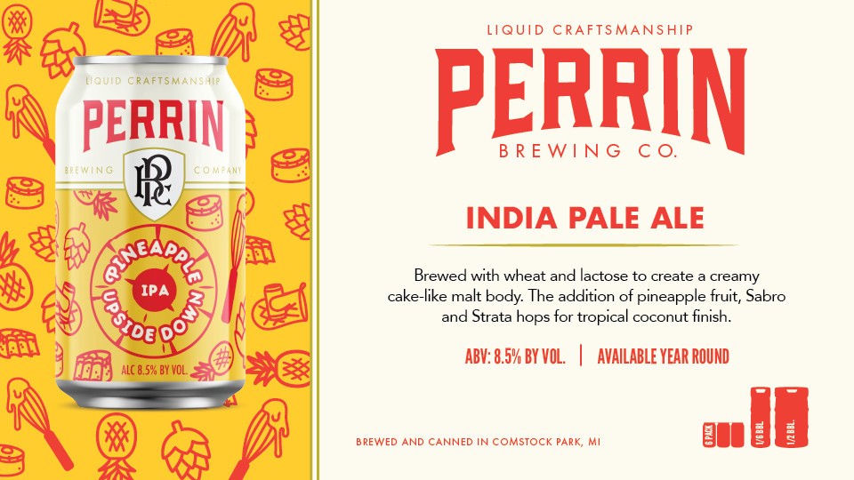 slide 6 of 6, Perrin Brewing Company Pineapple Upside Down IPA 6 Pack 12 fl oz Can, 6 ct