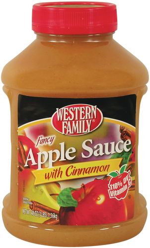 slide 1 of 1, Western Family Applesauce Cinnamon, 48 oz