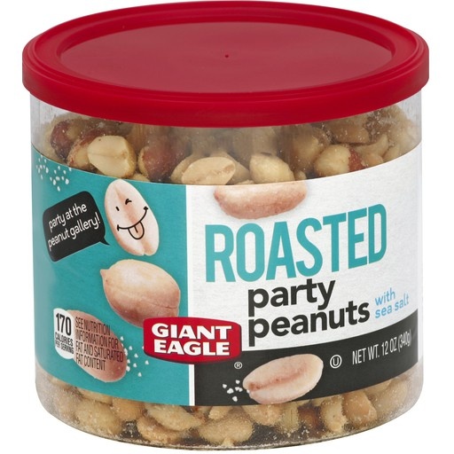 slide 1 of 1, Giant Eagle Roasted Party Peanuts With Sea Salt, 12 oz