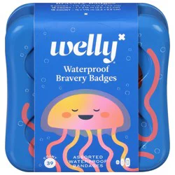 Welly Waterproof Bravery Badges Assorted Bandages 39 ea