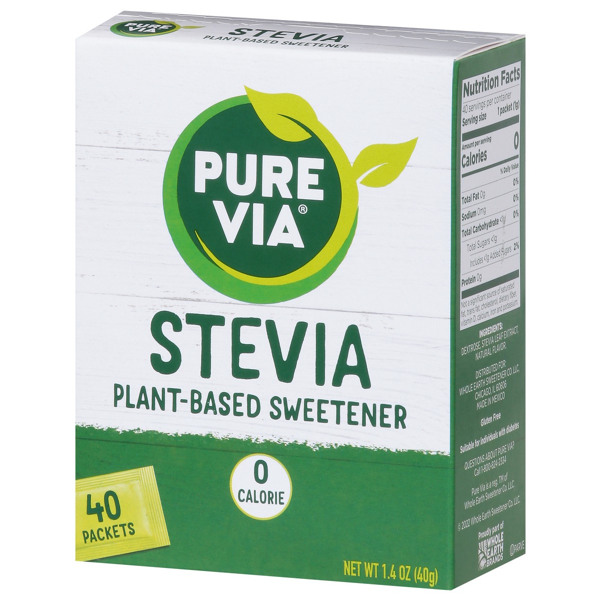 slide 9 of 15, Pure Via Stevia 40 Packets, 40 ct