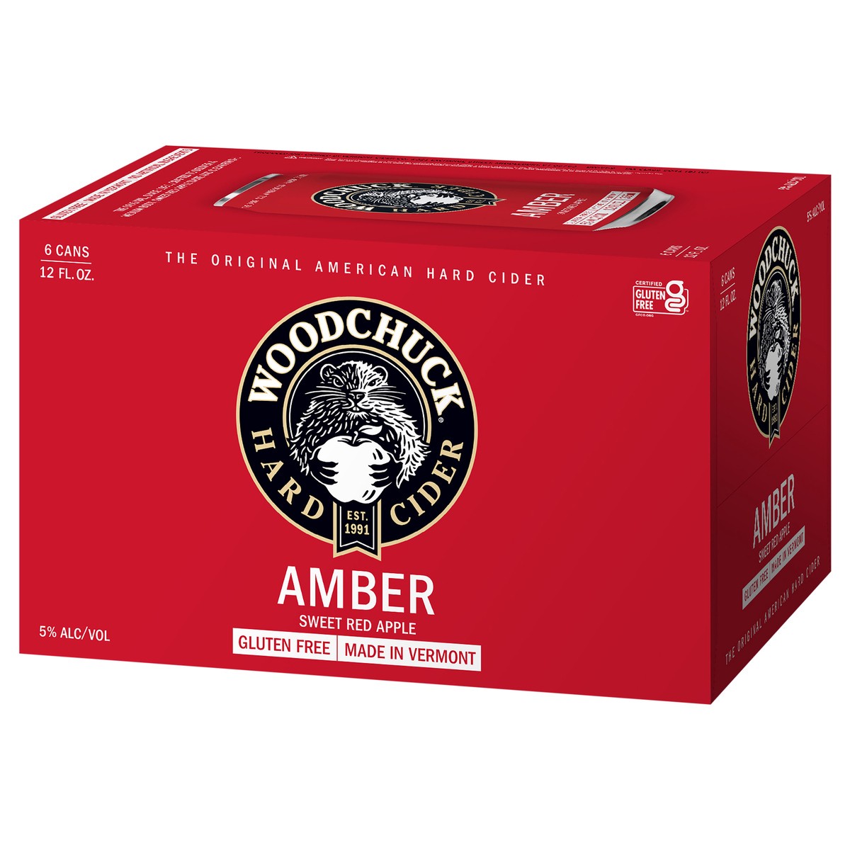 slide 2 of 10, Woodchuck Hard Cider - Amber 6 Pack, 12oz Can, 6 ct; 12 oz