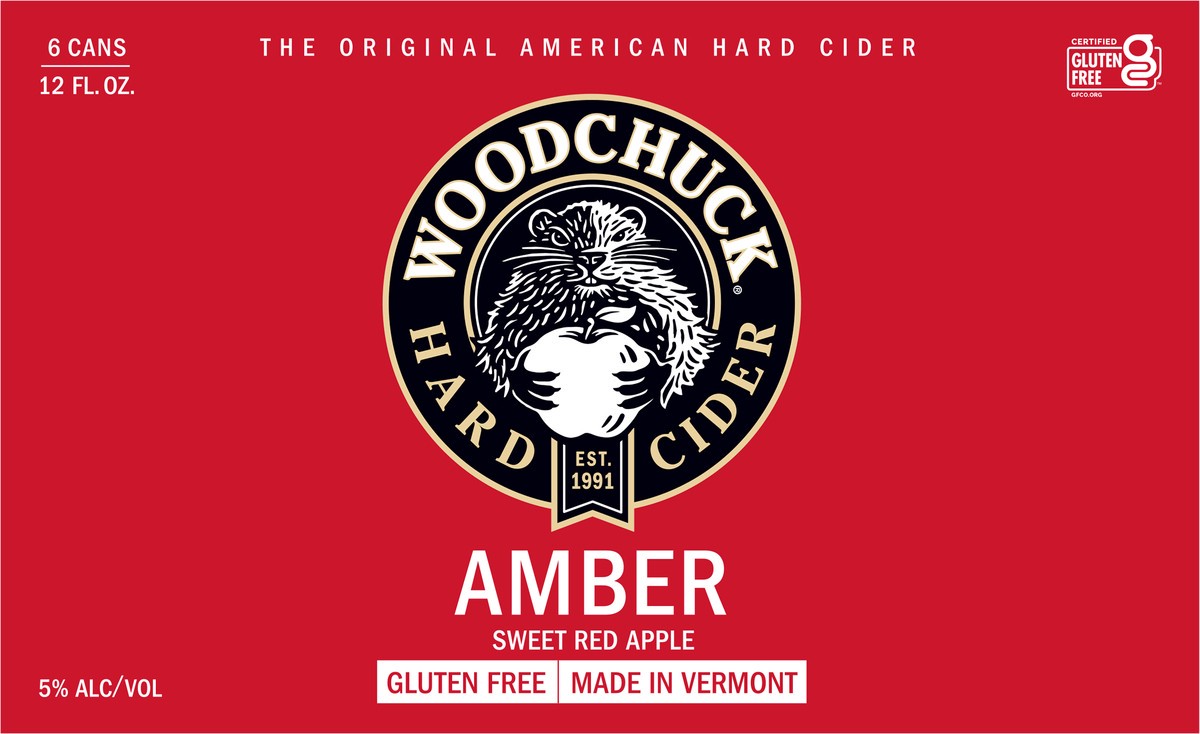 slide 3 of 10, Woodchuck Hard Cider - Amber 6 Pack, 12oz Can, 6 ct; 12 oz