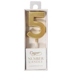 Caspari Number Candle - 5 - Gold - 1 ea