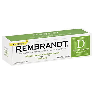 slide 1 of 4, Rembrandt Deeply White Fresh Mint Fluoride Toothpaste, 2.6 oz