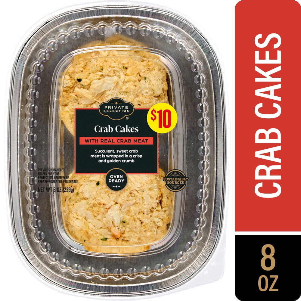 slide 1 of 1, Private Selection® Real Crab Meat Crab Cakes, 8 oz