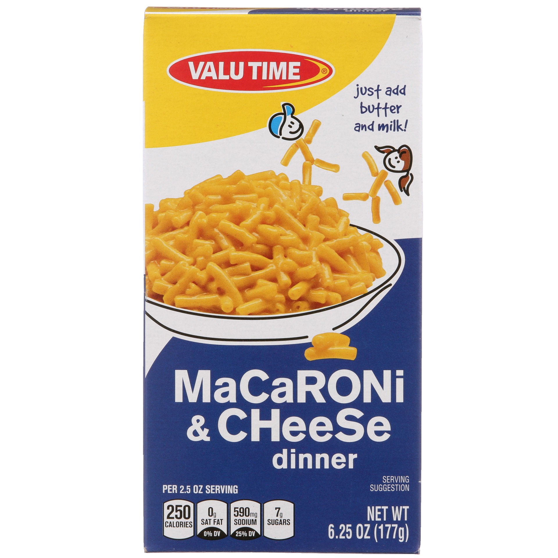 slide 1 of 6, Valu Time Macaroni & Cheese Dinner, 6.25 oz