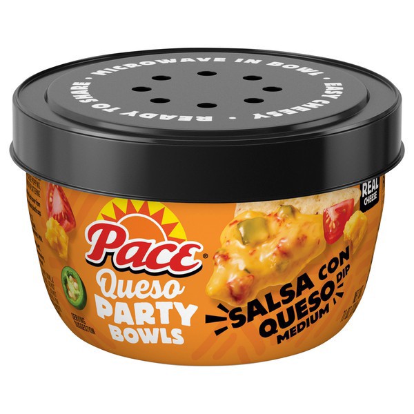 slide 1 of 6, Pace Salsa Con Queso Dip, Cheese Dip, 11 oz Microwavable Bowl, 11.000 oz