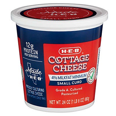 slide 1 of 1, H-E-B Small Curd Cottage Cheese, 24 oz