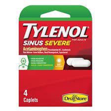 slide 1 of 1, Tylenol Sinus Severe, 4 ct