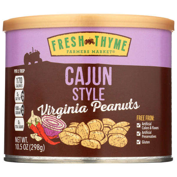 slide 1 of 1, Fresh Thyme Cajun Style Virginia Peanuts, 10.5 oz