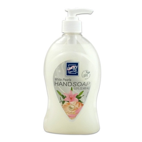 slide 1 of 1, Lucky Super Soft White Pearls Liquid Hand Soap, 13.5 oz