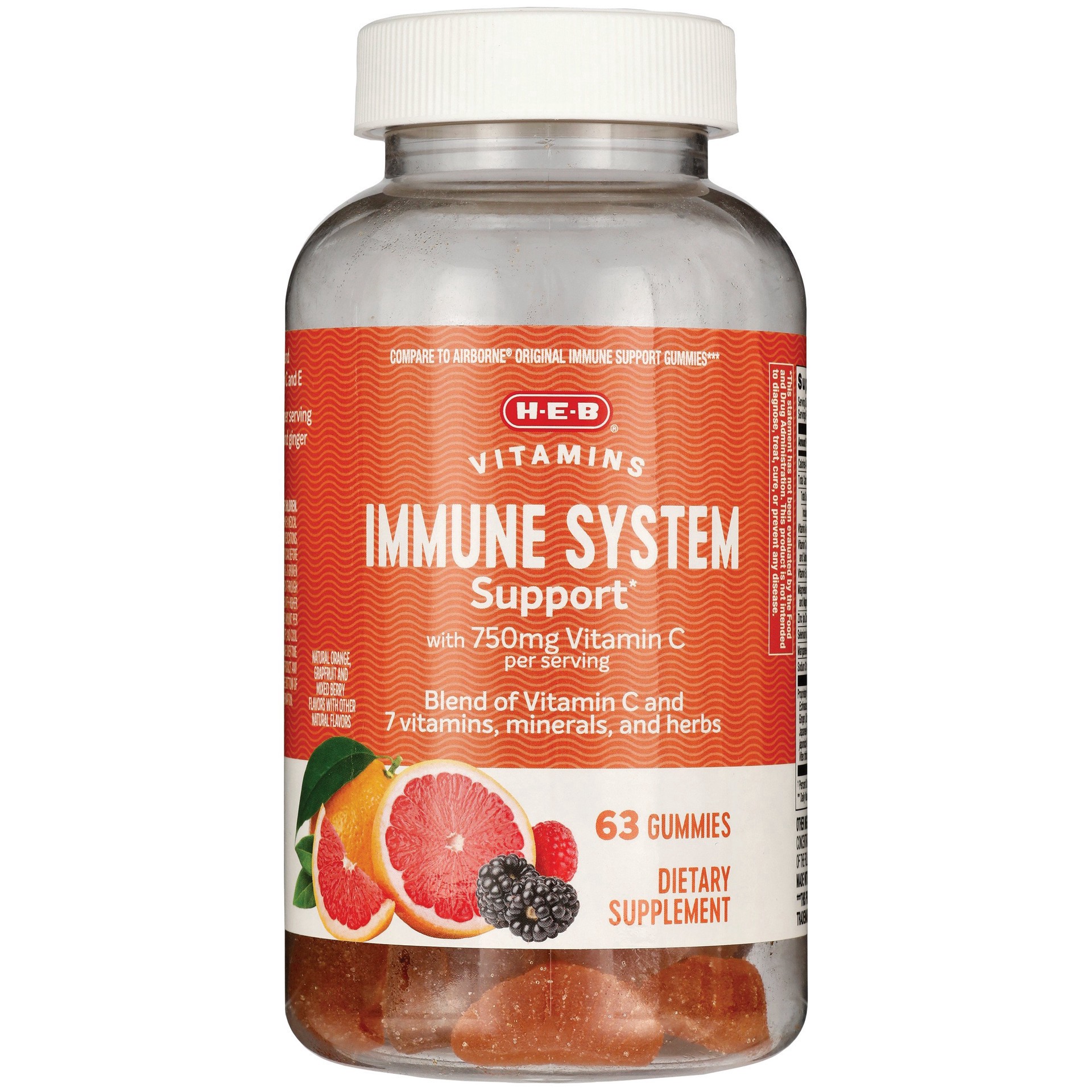 slide 1 of 1, H-E-B Immune System Support Gummies, 63 ct