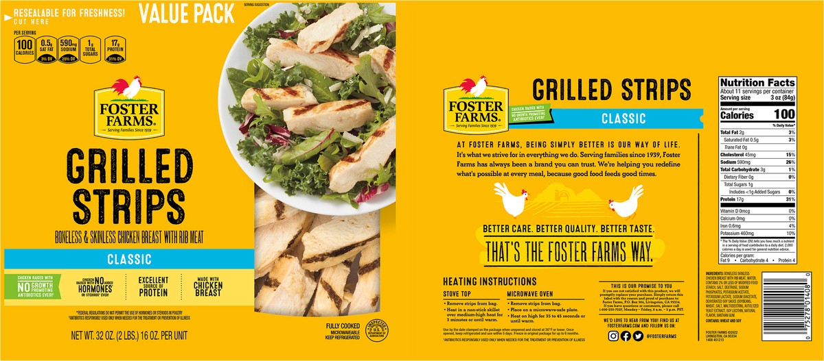 slide 9 of 9, Foster Farms Chicken Strips, 32 oz