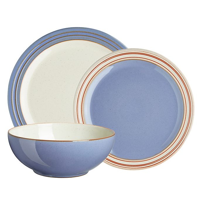 slide 1 of 3, Denby Heritage Fountain Dinnerware Set - Blue, 12 ct