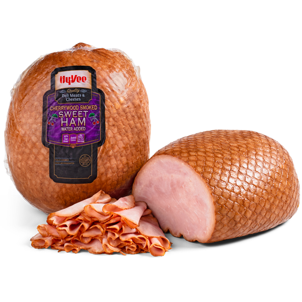 slide 1 of 1, Hy-Vee Quality Sliced Cherrywood Smoked Ham, per lb