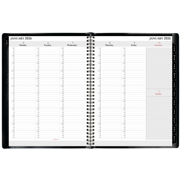 slide 7 of 7, Office Depot Brand Weekly Monthly Planner, 8"" x 11"", Black, January 2026 to December 2026, OD71080026, 1 ct