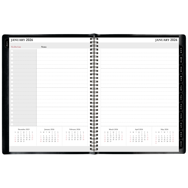 slide 6 of 7, Office Depot Brand Weekly Monthly Planner, 8"" x 11"", Black, January 2026 to December 2026, OD71080026, 1 ct