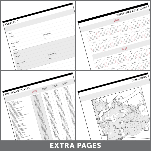 slide 4 of 7, Office Depot Brand Weekly Monthly Planner, 8"" x 11"", Black, January 2026 to December 2026, OD71080026, 1 ct