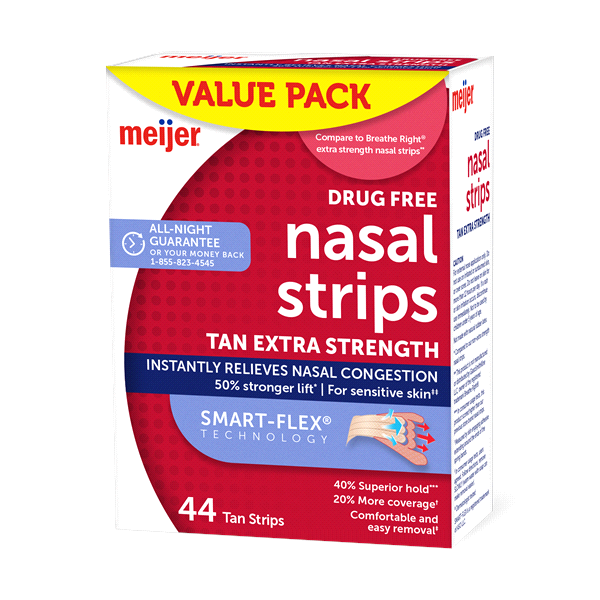 slide 1 of 2, Meijer Extra Tan Nasal Strips, 44 ct