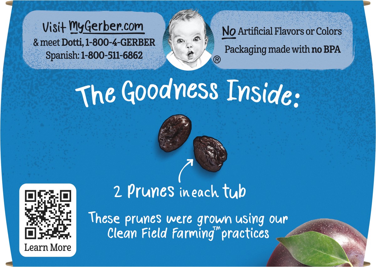slide 4 of 9, Gerber 1st Foods Natural for Baby Prune Baby Food, 2-2 oz. Tubs, 2 ct