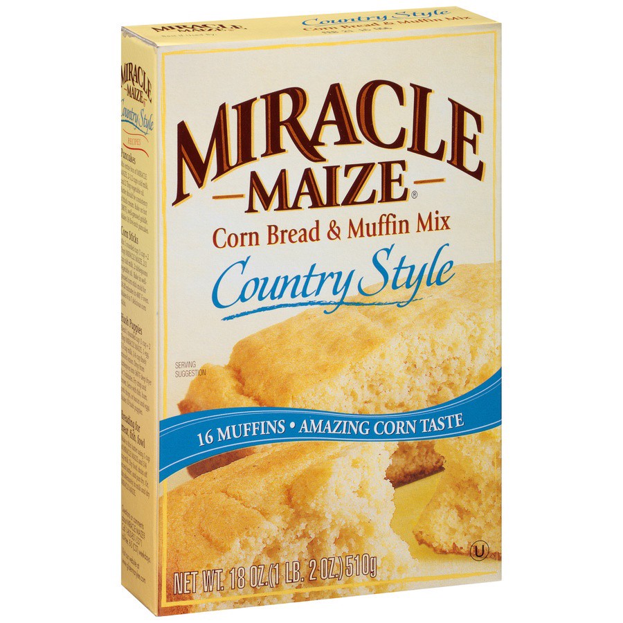 slide 8 of 8, Miracle Maize Country Style Corn Bread & Muffin Mix, 18 oz