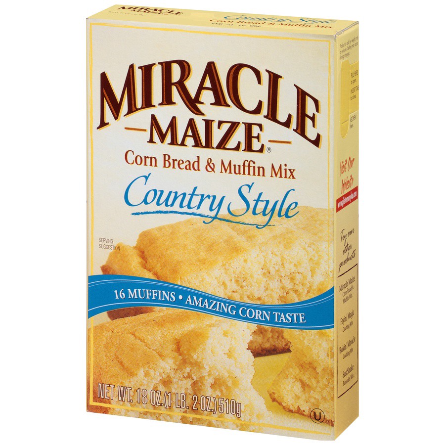 slide 5 of 8, Miracle Maize Country Style Corn Bread & Muffin Mix, 18 oz