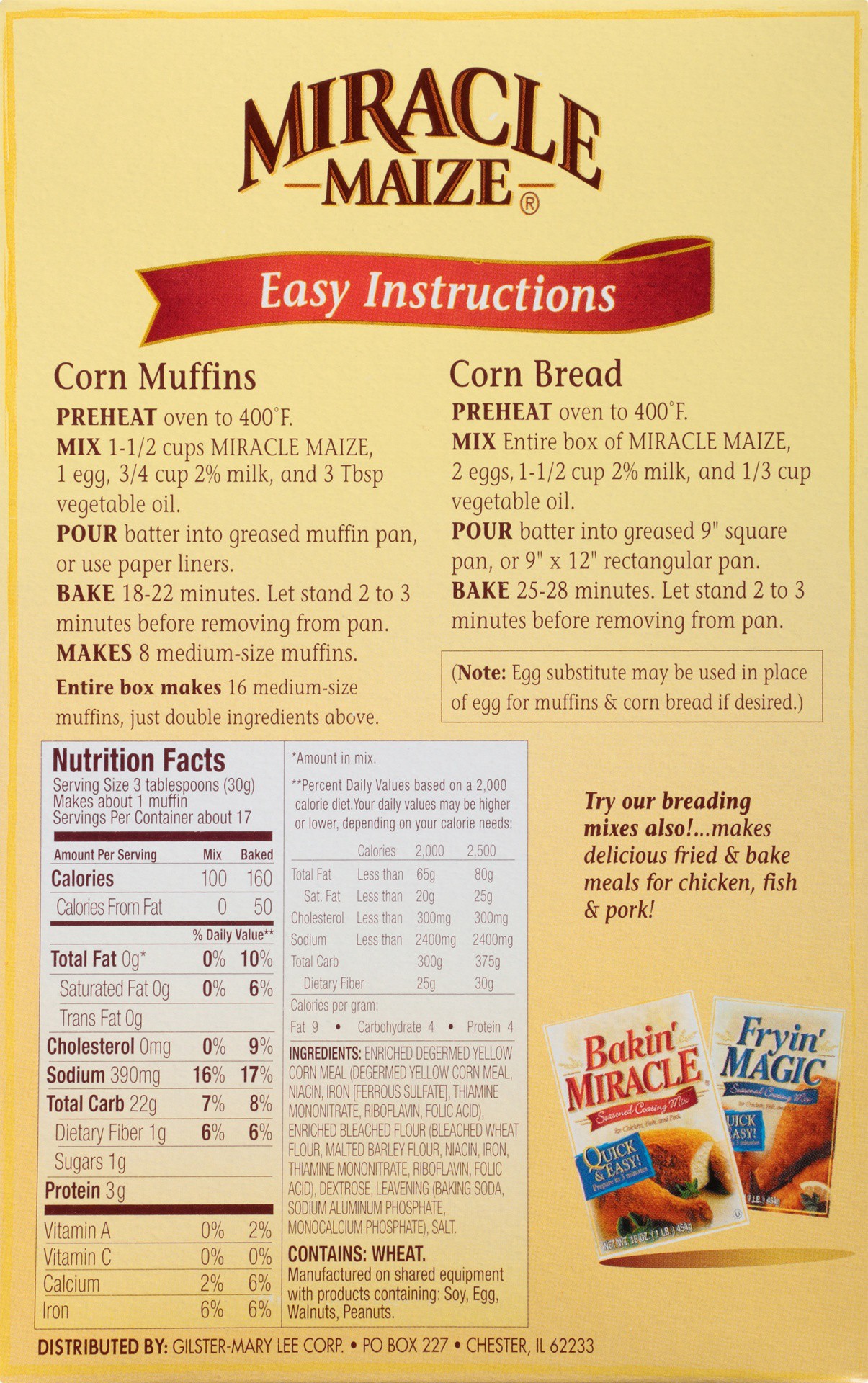 slide 2 of 8, Miracle Maize Country Style Corn Bread & Muffin Mix, 18 oz