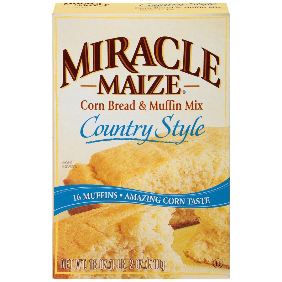 slide 1 of 8, Miracle Maize Country Style Corn Bread & Muffin Mix, 18 oz