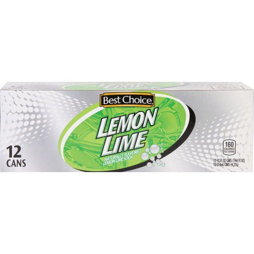 slide 1 of 1, Best Choice Lemon Lime Soda, 12 ct; 12 fl oz