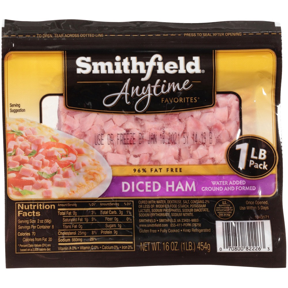 slide 1 of 6, Smithfield Anytime Favorites Diced Ham, 16 oz, 16 oz