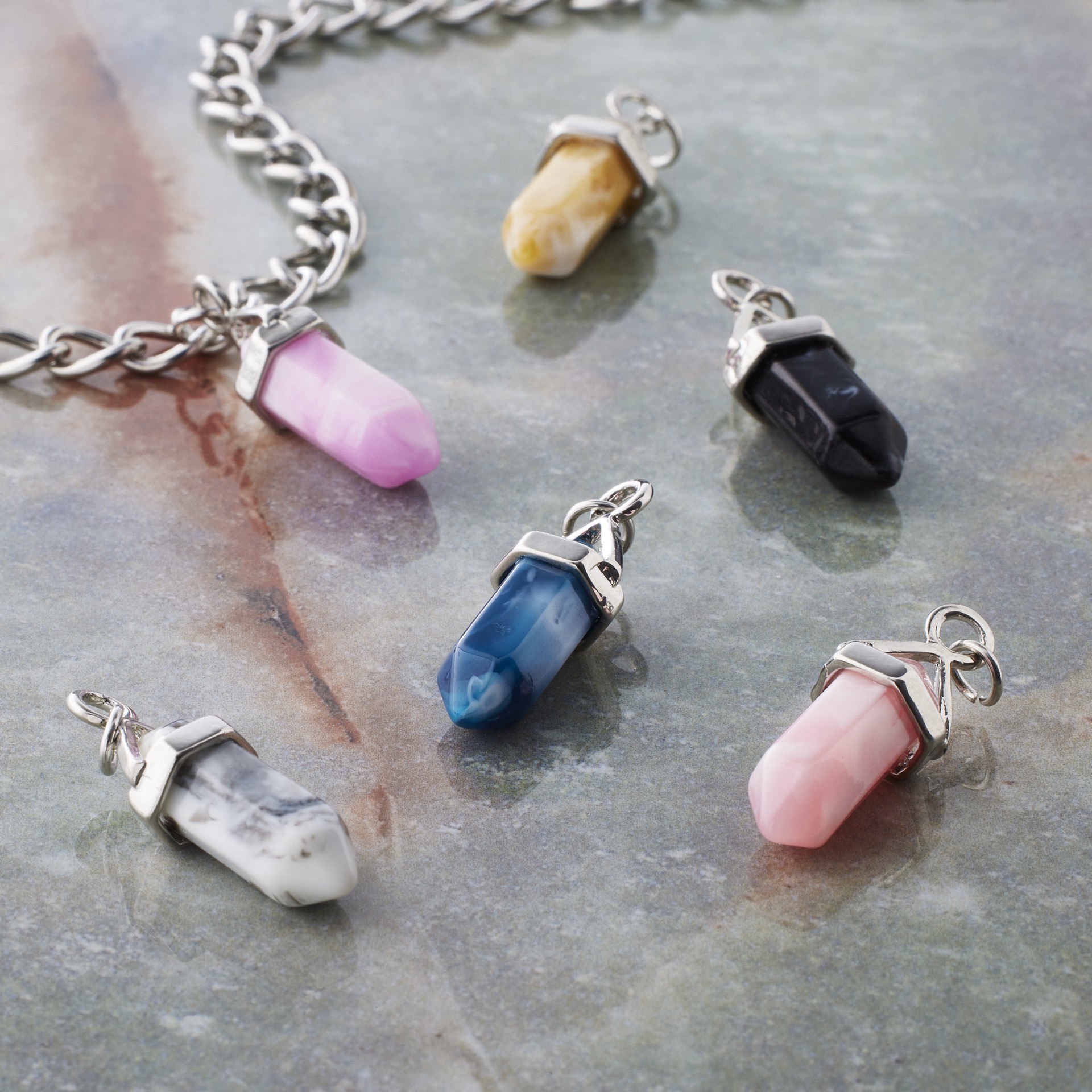 slide 3 of 5, Mixed Faux Crystal Dagger Charm Set By Bead Landing, 10mm x 26mm