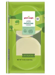 Giant Eagle Provolone Cheese, Sliced, Not Smoked - 16 oz