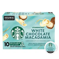 Starbucks K-Cup Coffee Pods White Chocolate Macadamia Flavored Hot or Iced Coffee, 10 Keurig Pods
