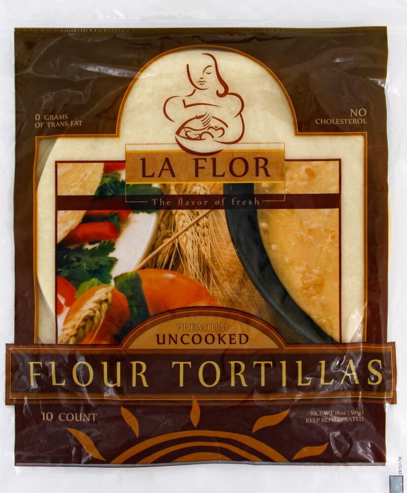 slide 1 of 2, La Flor Flour Tortillas 10 ea, 10 ct