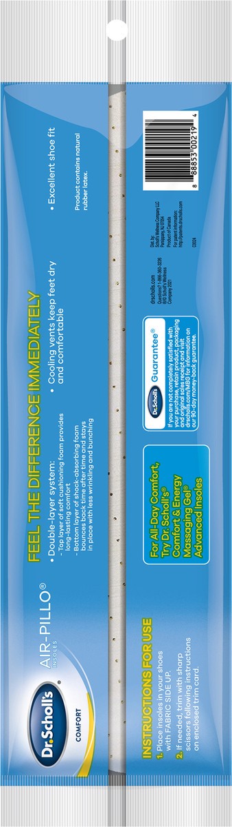 slide 2 of 3, Dr. Scholl's Air-Pillo Insoles, 2 ct