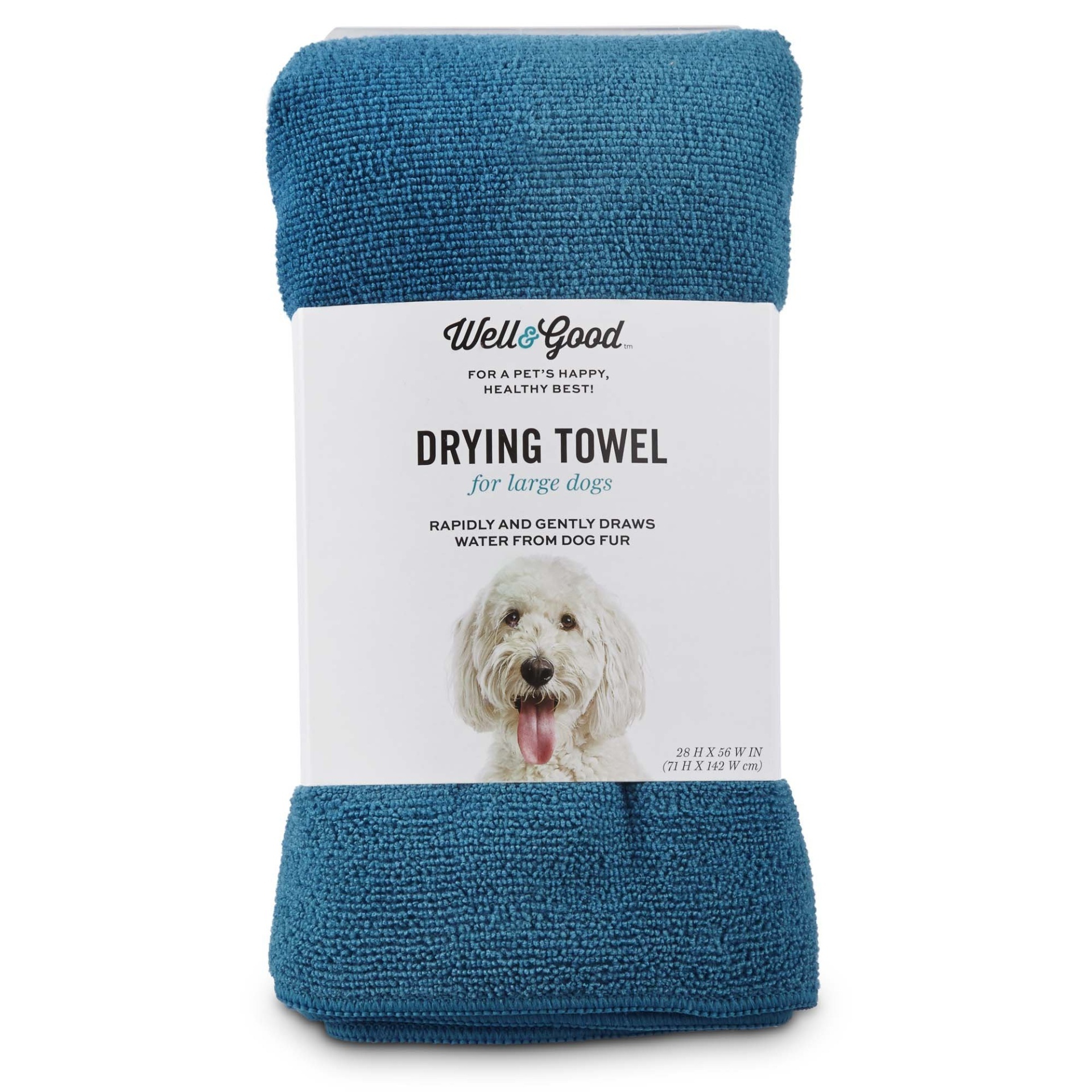 slide 1 of 1, Well & Good Large Blue Drying Towel for Dogs, 1 ct